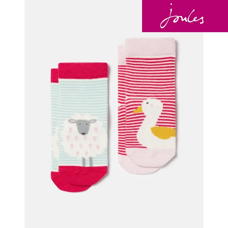 Joules Neat Feet 2 Pack Socks - Duck Sheep Multi